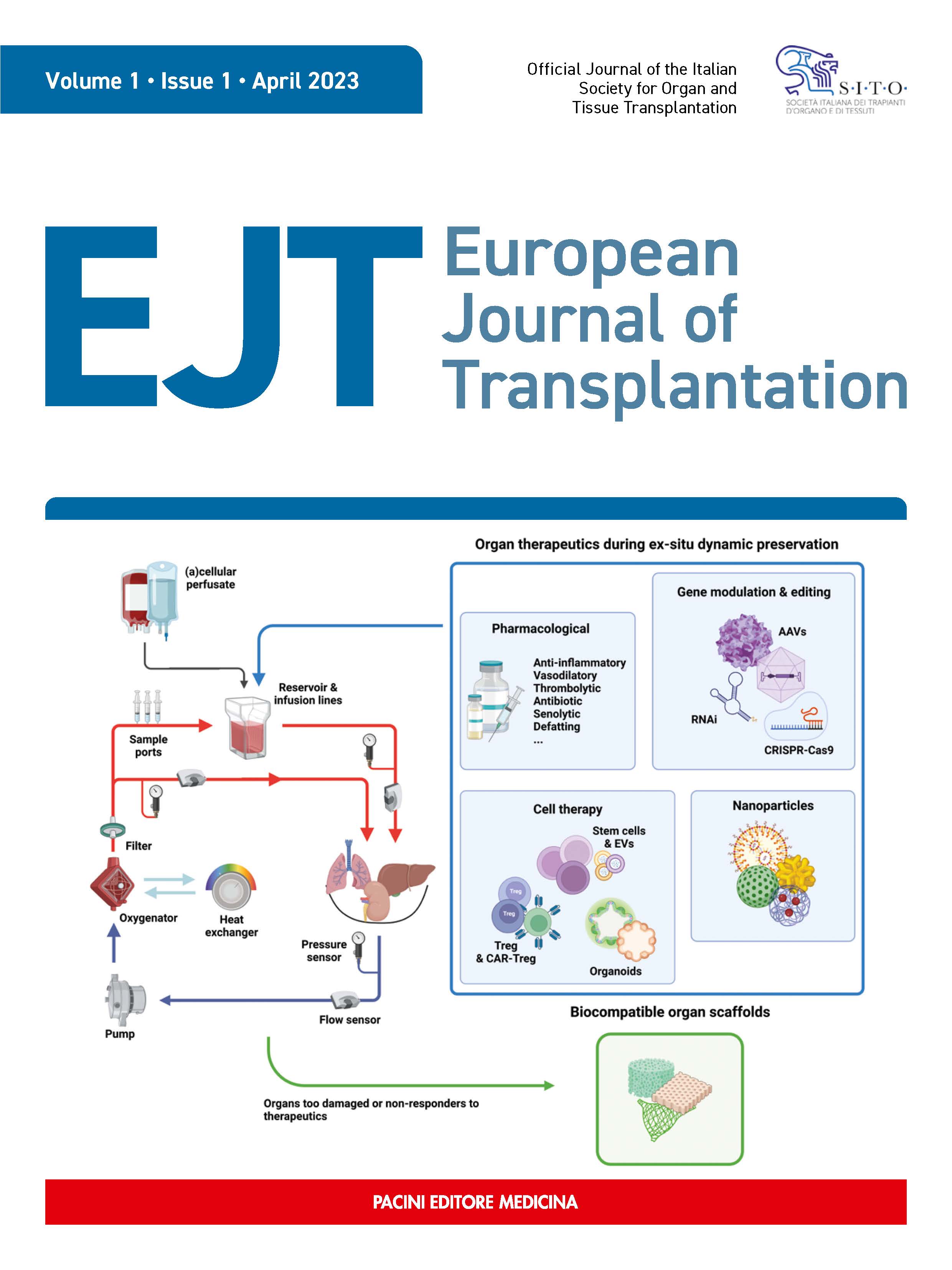 Special Issue 1 - April 2023 - Machine perfusion in organ transplantation